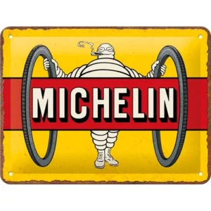 Sign 15 x 20cm Michelin - Tyres Bibendum Yellow