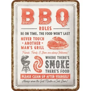 sign 15x20cm BBQ rules