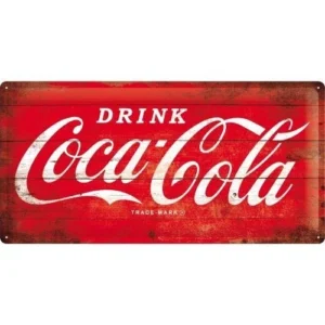 Sign 25 x 50 cm CocaCola  1960 redwhite  Logo
